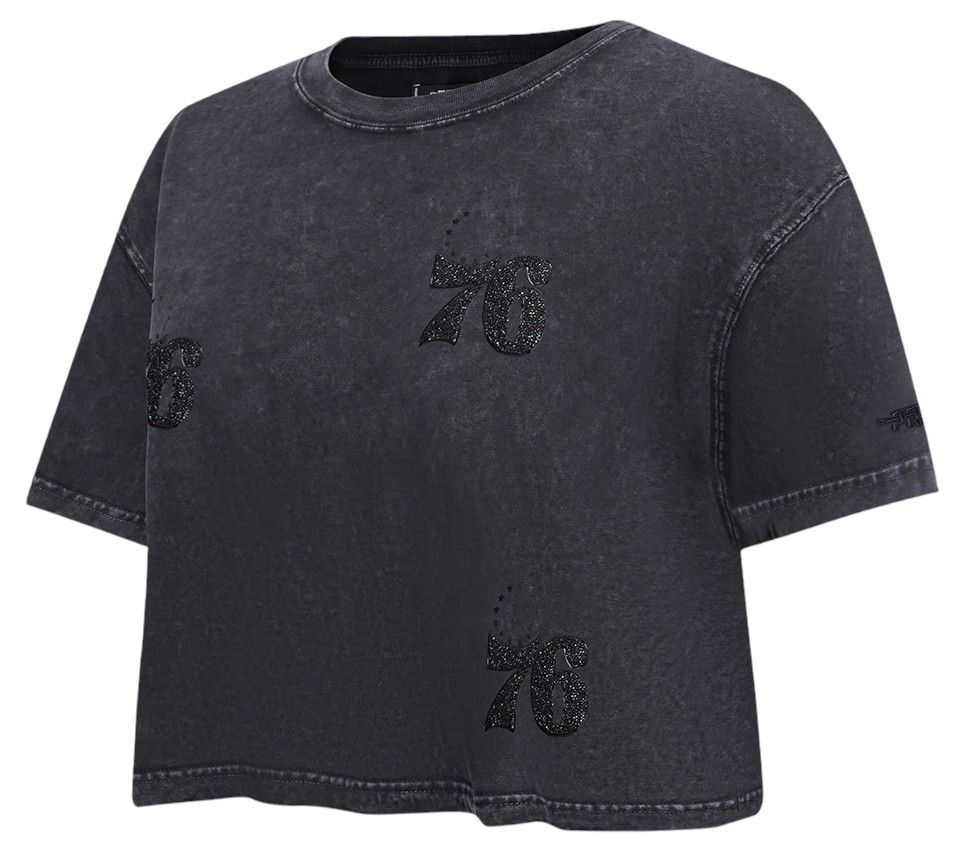 Pro Standard Women's Philadelphia 76ers Black Crystalline Boxy Short Sleeve T-Shirt product image