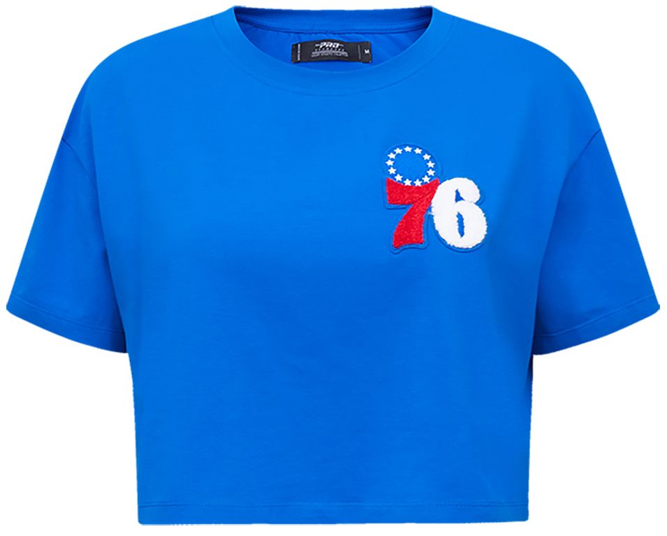 Pro Standard Women's Philadelphia 76ers Blue Classic Boxy Cropped T-Shirt product image