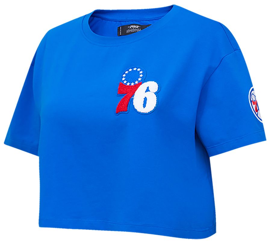 Pro Standard Women's Philadelphia 76ers Blue Classic Boxy Cropped T-Shirt product image