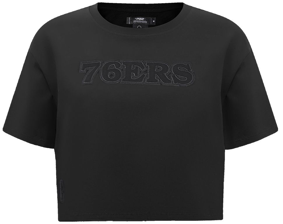 Pro Standard Women's Philadelphia 76ers Black Neutral Boxy Cropped T-Shirt product image