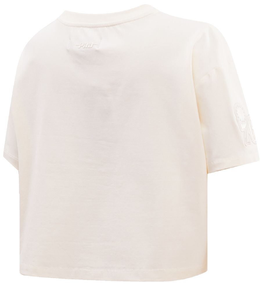 Pro Standard Women's Philadelphia 76ers Off-White Neutral Boxy Cropped T-Shirt product image