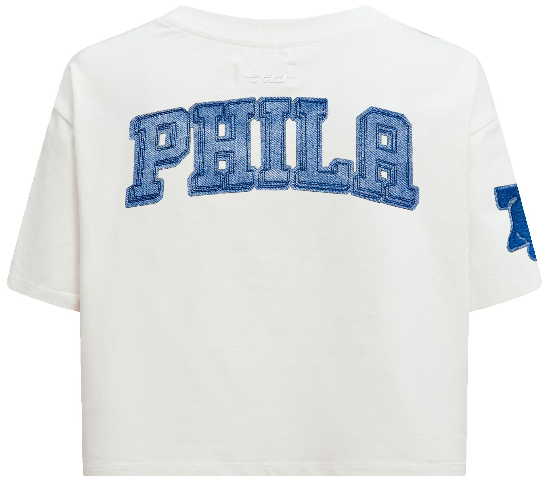 Pro Standard Women's Philadelphia 76ers Linen Varsity Blues Boxy Cropped T-Shirt product image