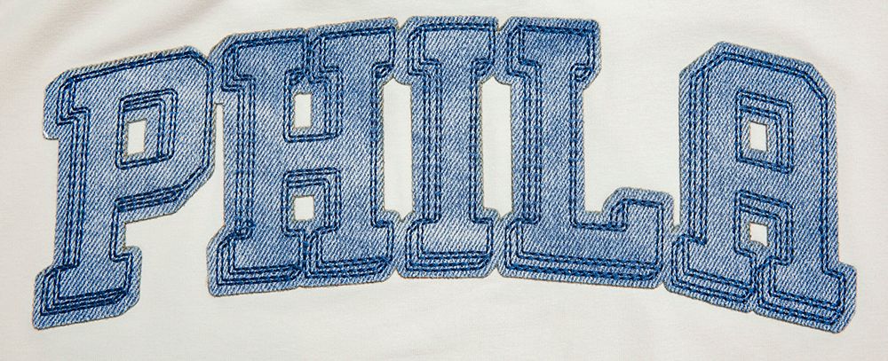 Pro Standard Women's Philadelphia 76ers Linen Varsity Blues Boxy Cropped T-Shirt product image