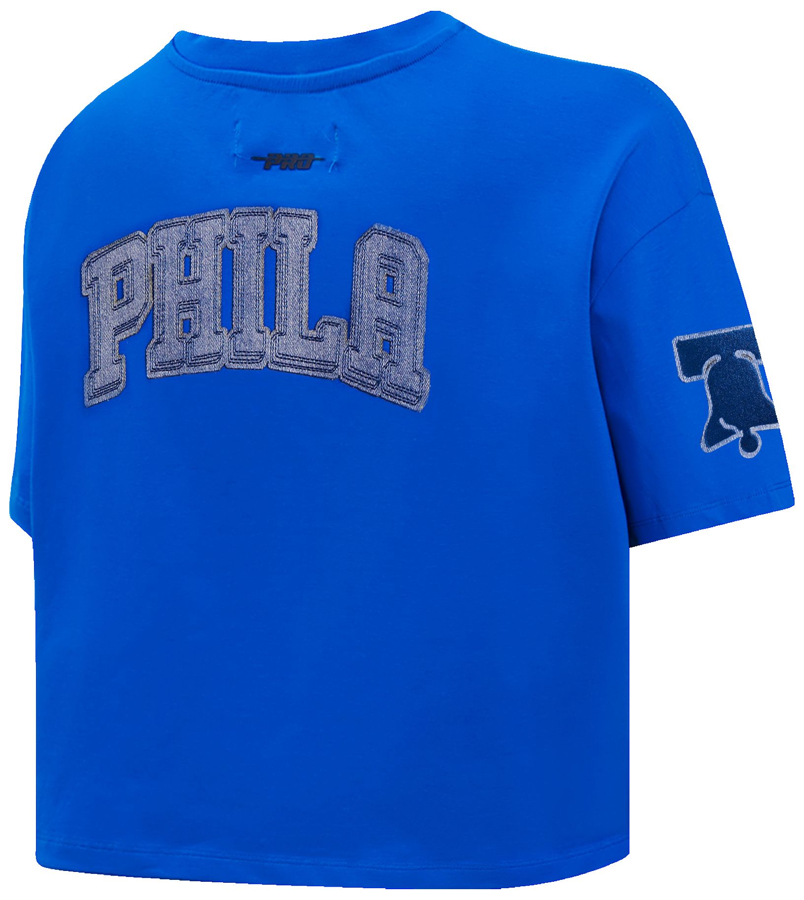 Pro Standard Women's Philadelphia 76ers Blue Varsity Blues Boxy Cropped T-Shirt product image