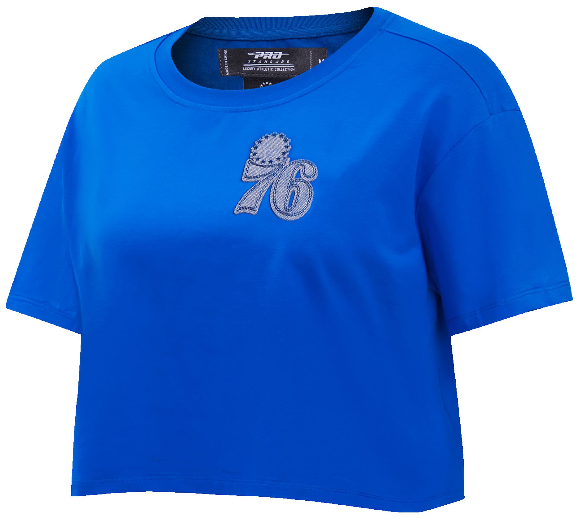 Pro Standard Women's Philadelphia 76ers Blue Varsity Blues Boxy Cropped T-Shirt product image