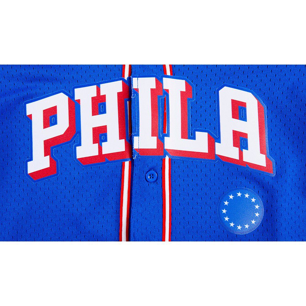 Pro Standard Youth Philadelphia 76ers Blue Mesh Button Down product image