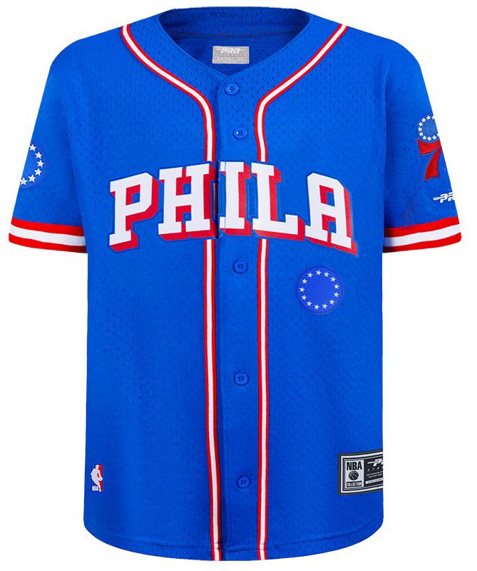 Pro Standard Youth Philadelphia 76ers Blue Mesh Button Down product image