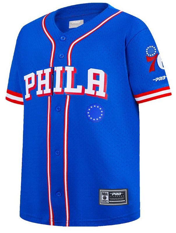 Pro Standard Youth Philadelphia 76ers Blue Mesh Button Down product image