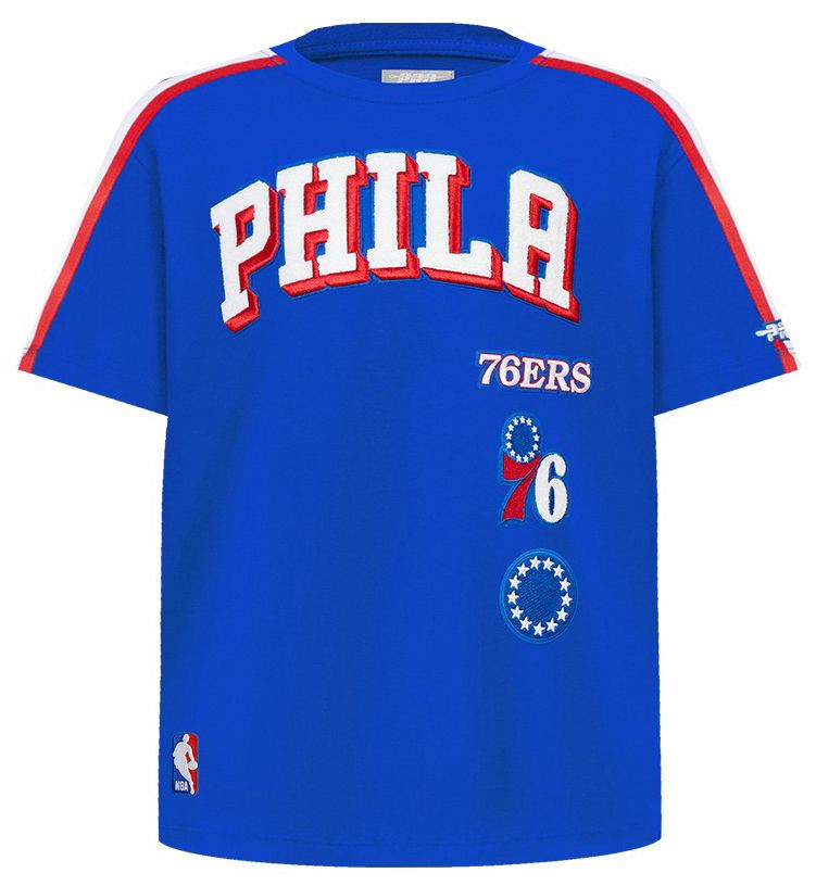 Pro Standard Youth Philadelphia 76ers Blue Retro Classic Taping T-Shirt product image