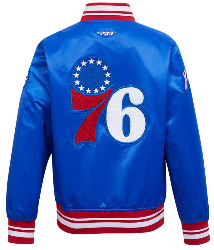 Pro Standard Youth Philadelphia 76ers Blue Ribbed Satin Jacket product image