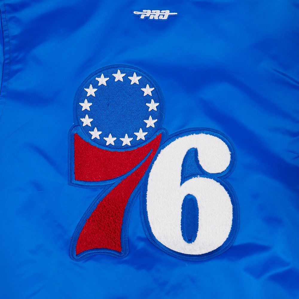 Pro Standard Youth Philadelphia 76ers Blue Ribbed Satin Jacket product image