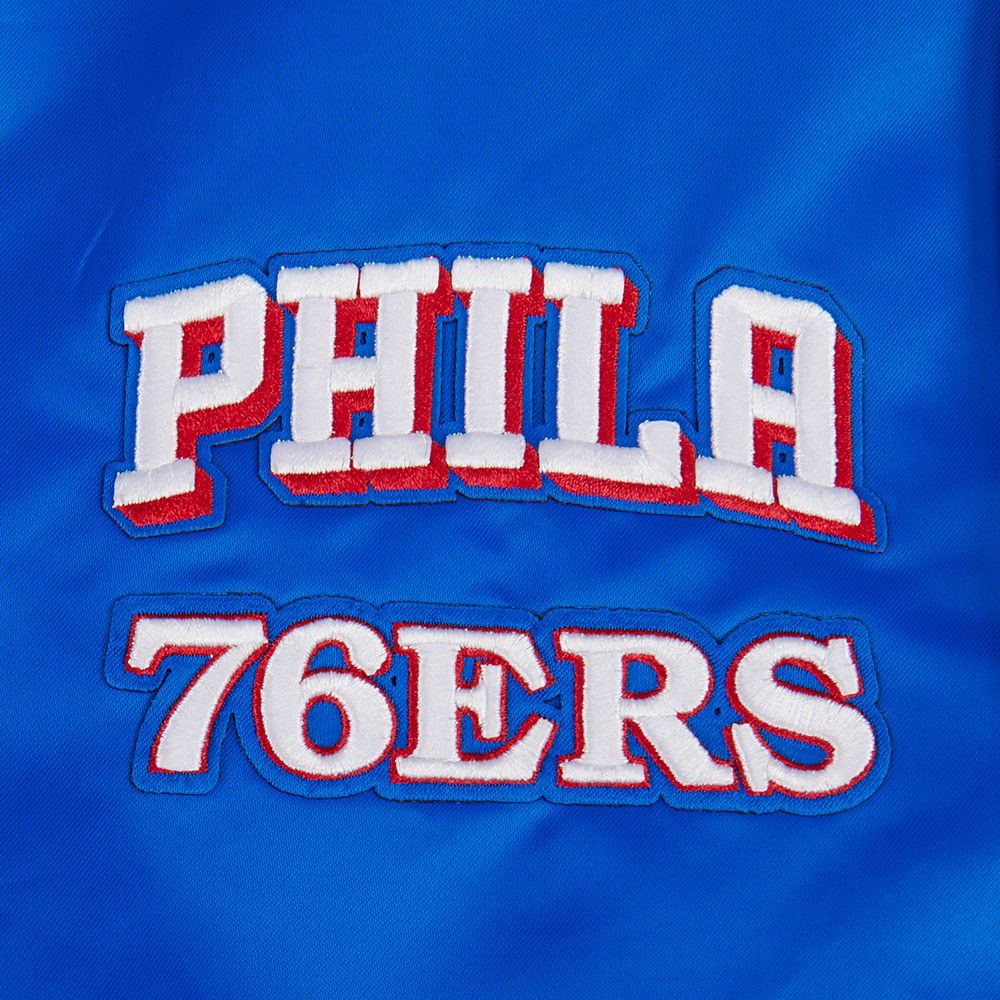Pro Standard Youth Philadelphia 76ers Blue Ribbed Satin Jacket product image