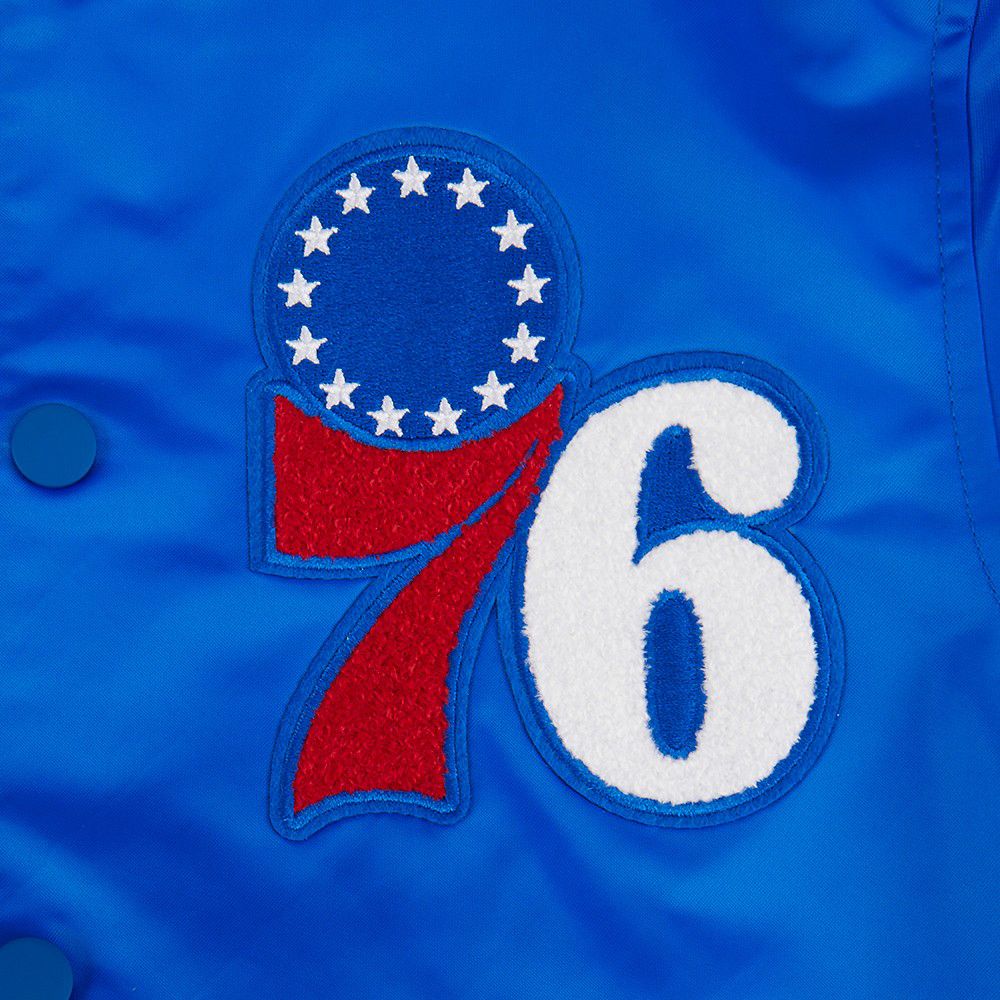 Pro Standard Youth Philadelphia 76ers Blue Ribbed Satin Jacket product image
