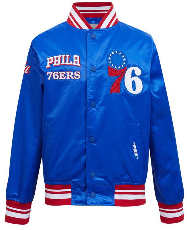 Pro Standard Youth Philadelphia 76ers Blue Ribbed Satin Jacket product image