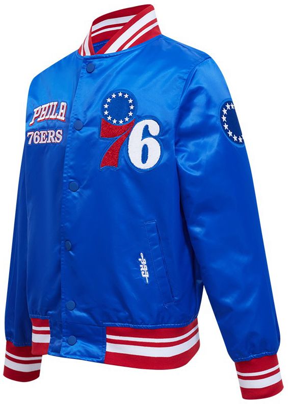 Pro Standard Youth Philadelphia 76ers Blue Ribbed Satin Jacket product image