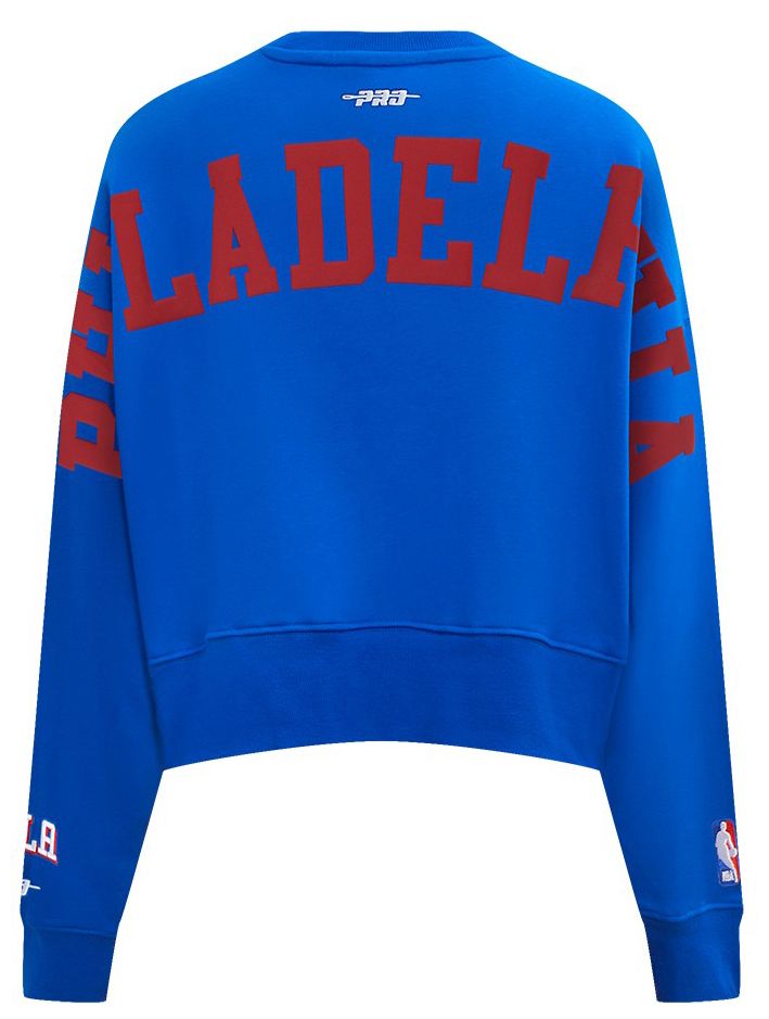 Pro Standard Women's Philadelphia 76ers Blue Wingspan Fleece Crewneck Sweatshirt product image