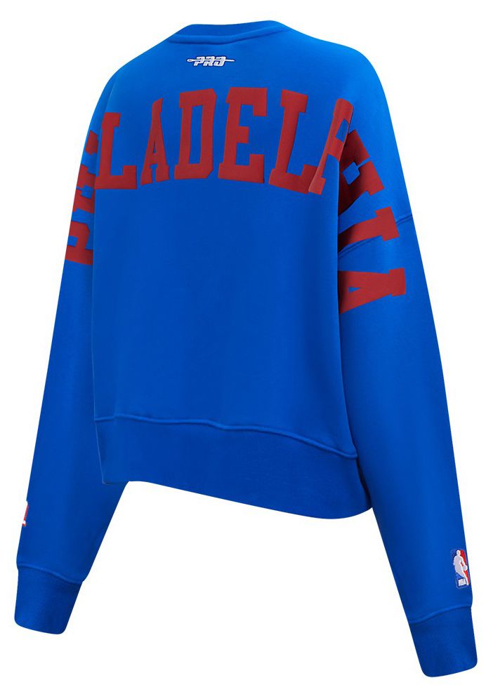 Pro Standard Women's Philadelphia 76ers Blue Wingspan Fleece Crewneck Sweatshirt product image