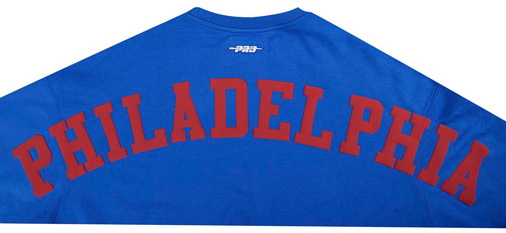 Pro Standard Women's Philadelphia 76ers Blue Wingspan Fleece Crewneck Sweatshirt product image