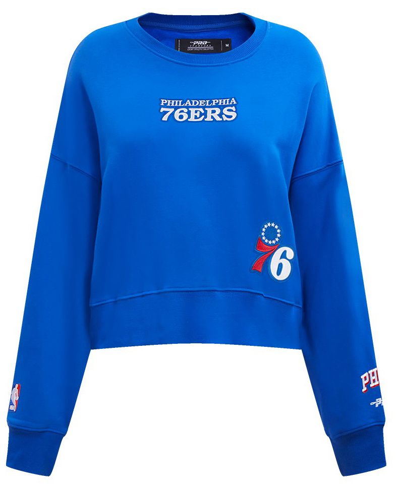 Pro Standard Women's Philadelphia 76ers Blue Wingspan Fleece Crewneck Sweatshirt product image