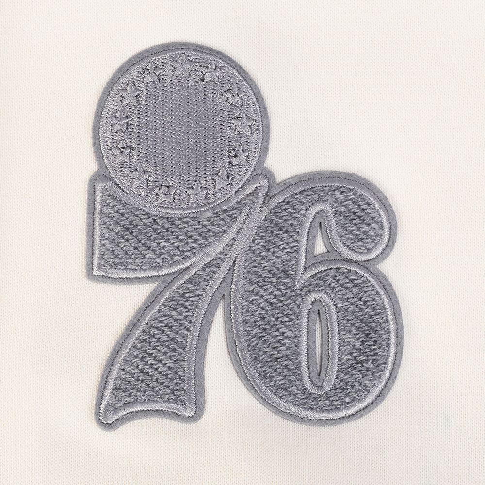 Pro Standard Women's Philadelphia 76ers Off White Reverse French Terry Crewneck Sweatshirt product image