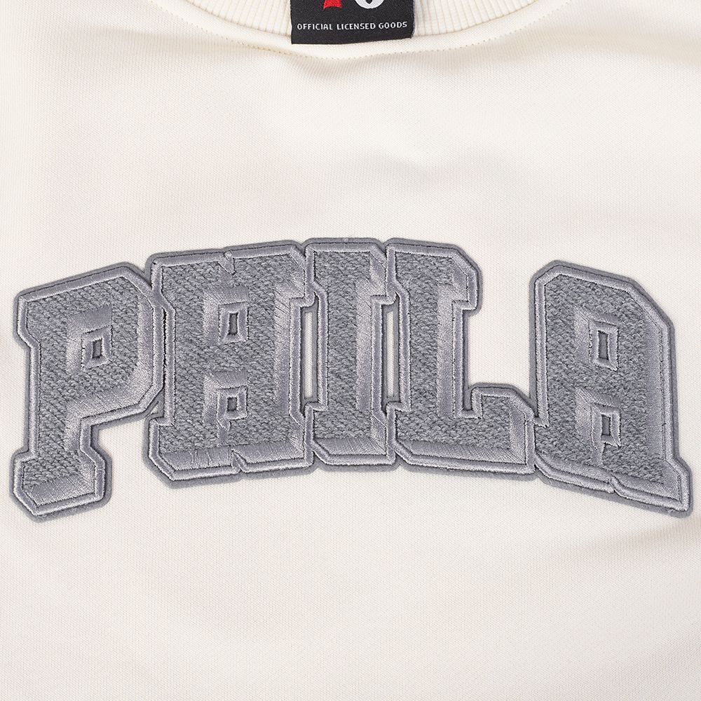 Pro Standard Women's Philadelphia 76ers Off White Reverse French Terry Crewneck Sweatshirt product image