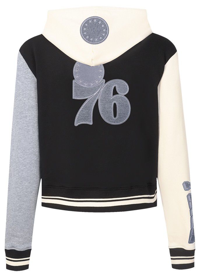 Pro Standard Women's Philadelphia 76ers Black Reverse French Terry Pullover Hoodie product image