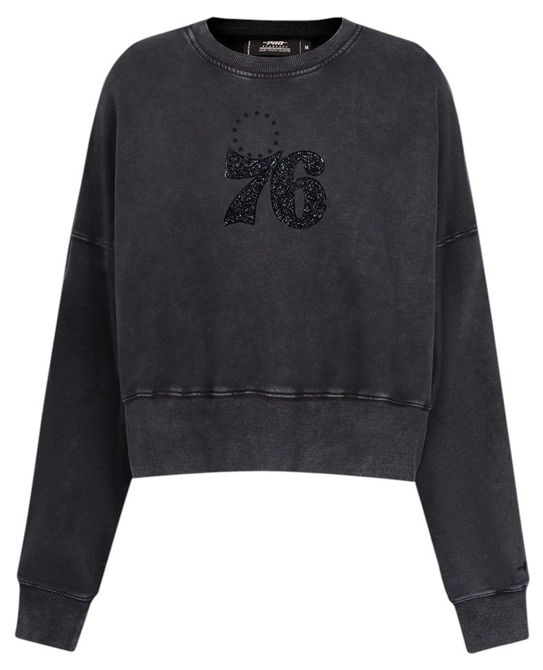 Pro Standard Women's Dallas Cowboys Black Crystalline Crew Pullover Sweatshirt product image