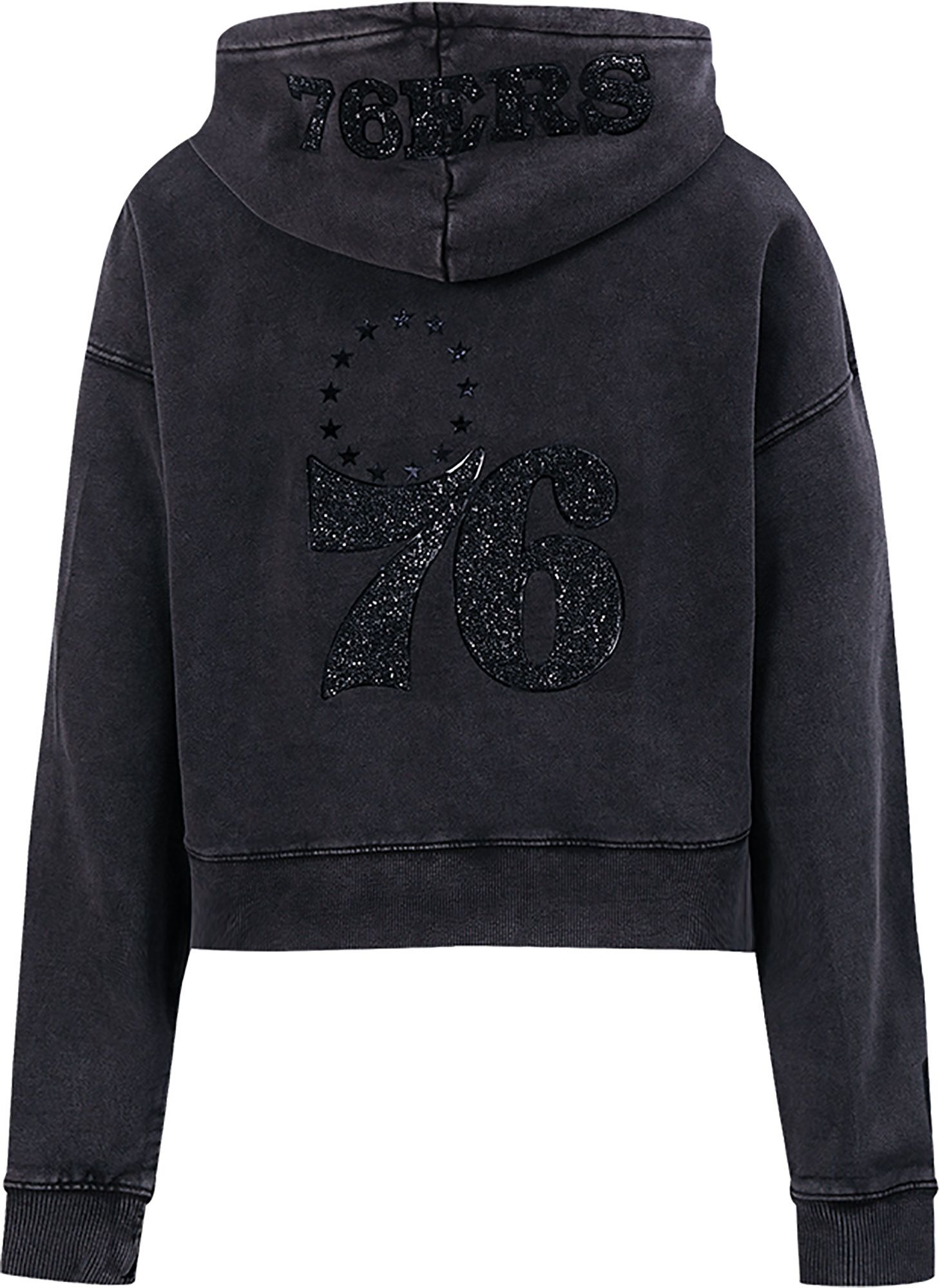 Pro Standard Women's Philadelphia 76ers Black Crystalline Cropped Pullover Hoodie product image