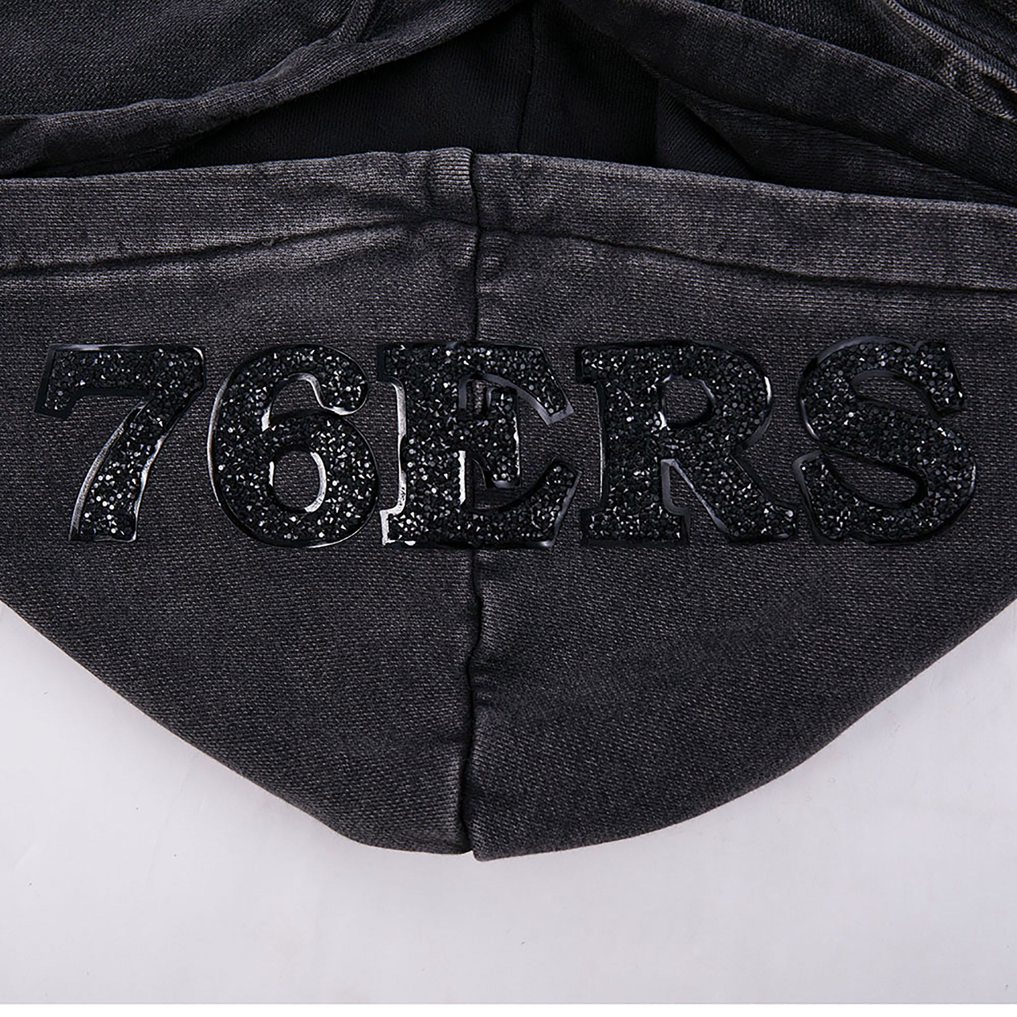 Pro Standard Women's Philadelphia 76ers Black Crystalline Cropped Pullover Hoodie product image