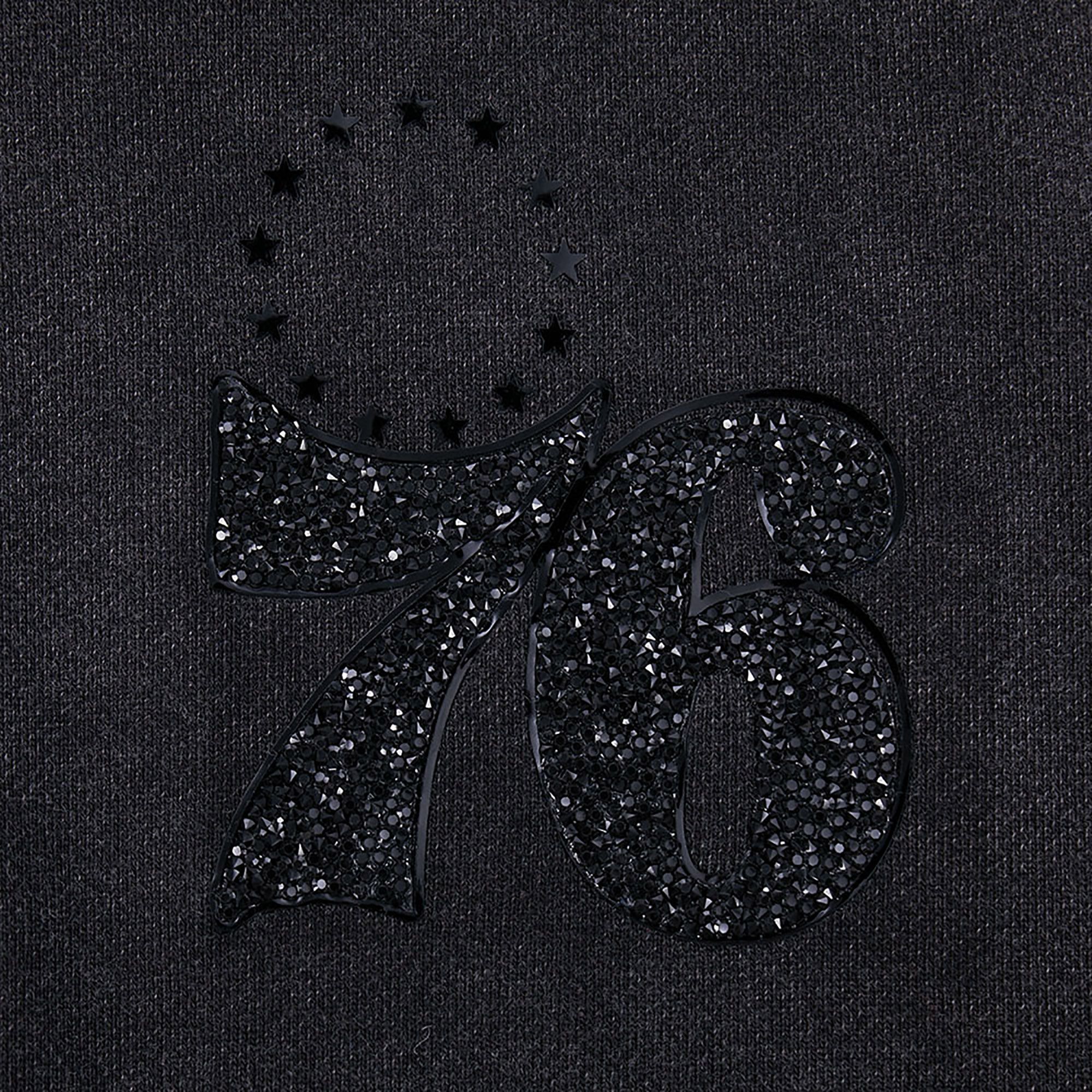 Pro Standard Women's Philadelphia 76ers Black Crystalline Cropped Pullover Hoodie product image