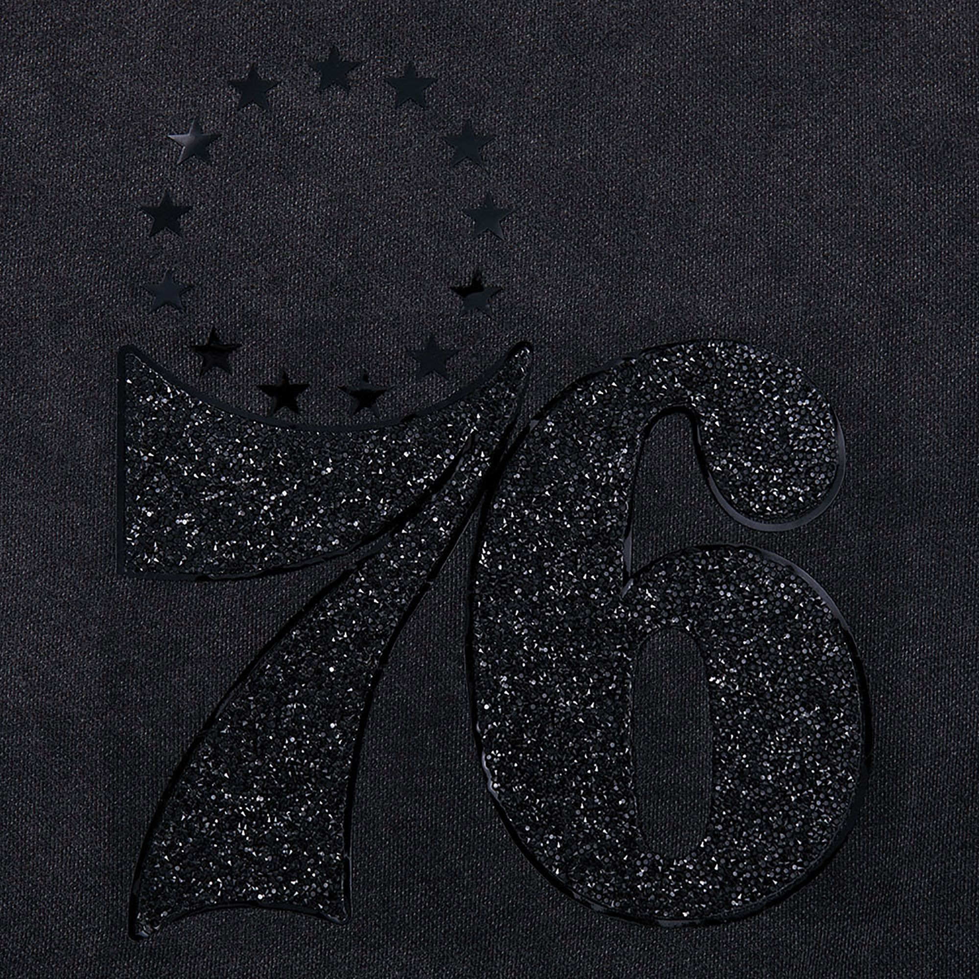 Pro Standard Women's Philadelphia 76ers Black Crystalline Cropped Pullover Hoodie product image