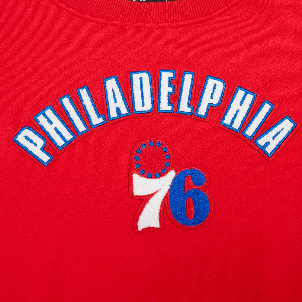 Pro Standard Women's Philadelphia 76ers Red Classic Fleece Crewneck Sweatshirt product image
