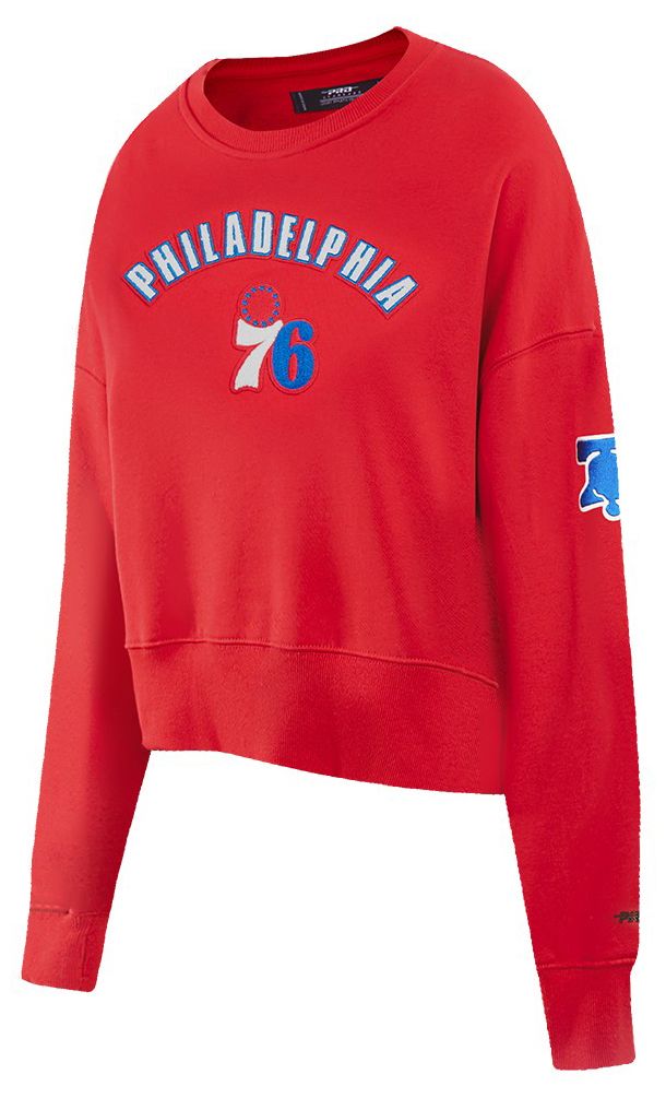Pro Standard Women's Philadelphia 76ers Red Classic Fleece Crewneck Sweatshirt product image