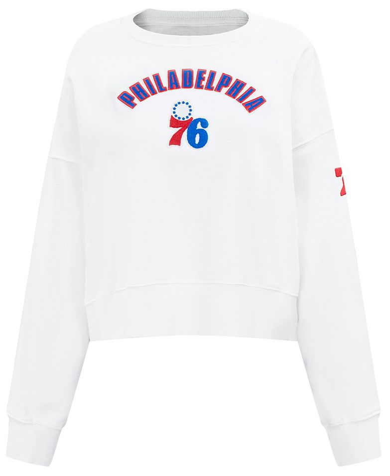 Pro Standard Women's Philadelphia 76ers White Classic Fleece Crewneck Sweatshirt product image