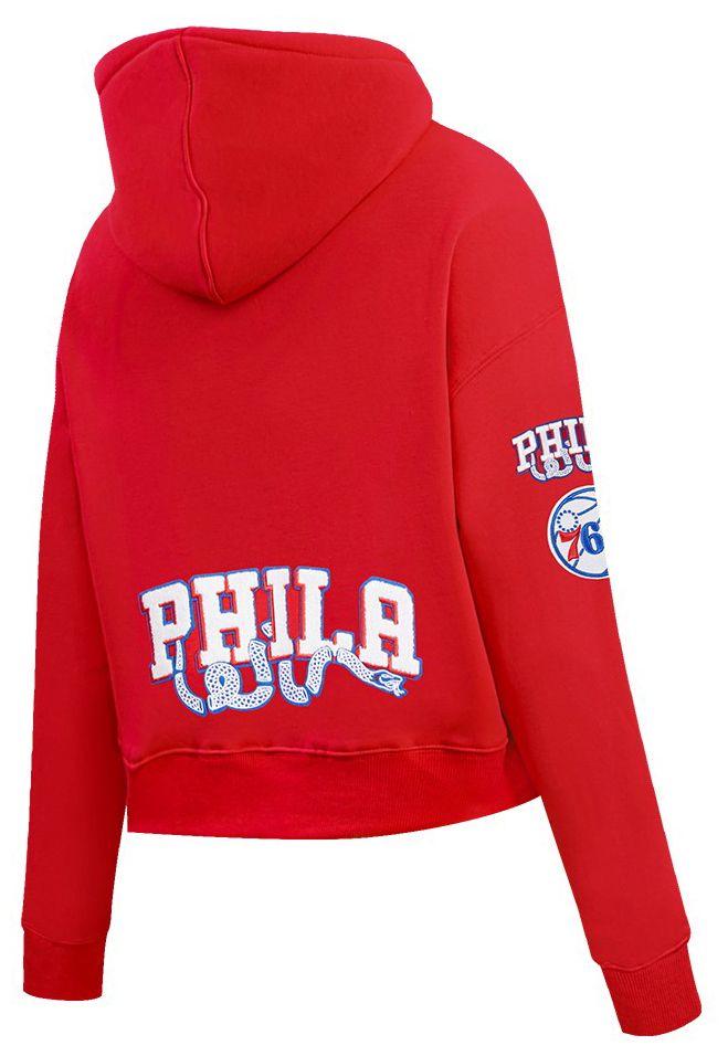 Pro Standard Women's Philadelphia 76ers Red Classic Cropped Fleece Pullover Hoodie product image