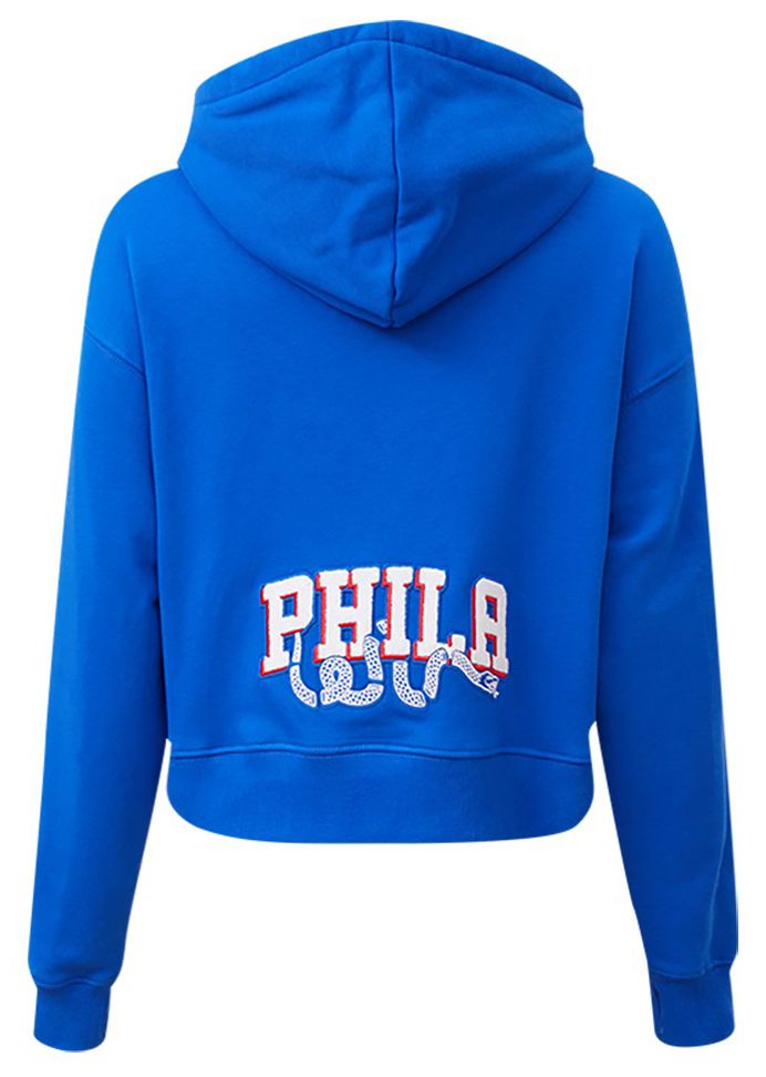Pro Standard Women's Philadelphia 76ers Blue Classic Cropped Fleece Pullover Hoodie product image