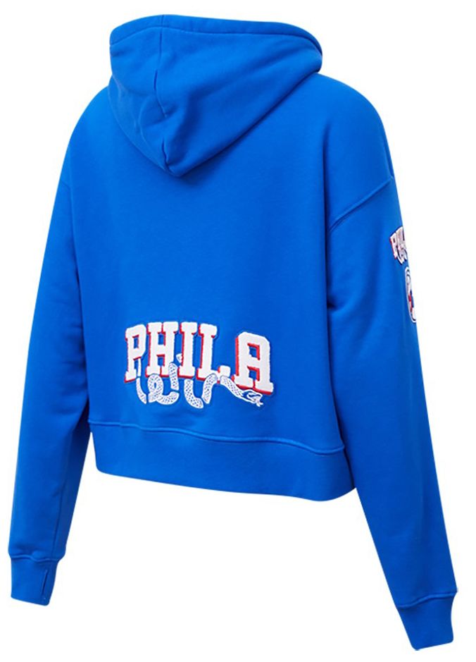 Pro Standard Women's Philadelphia 76ers Blue Classic Cropped Fleece Pullover Hoodie product image