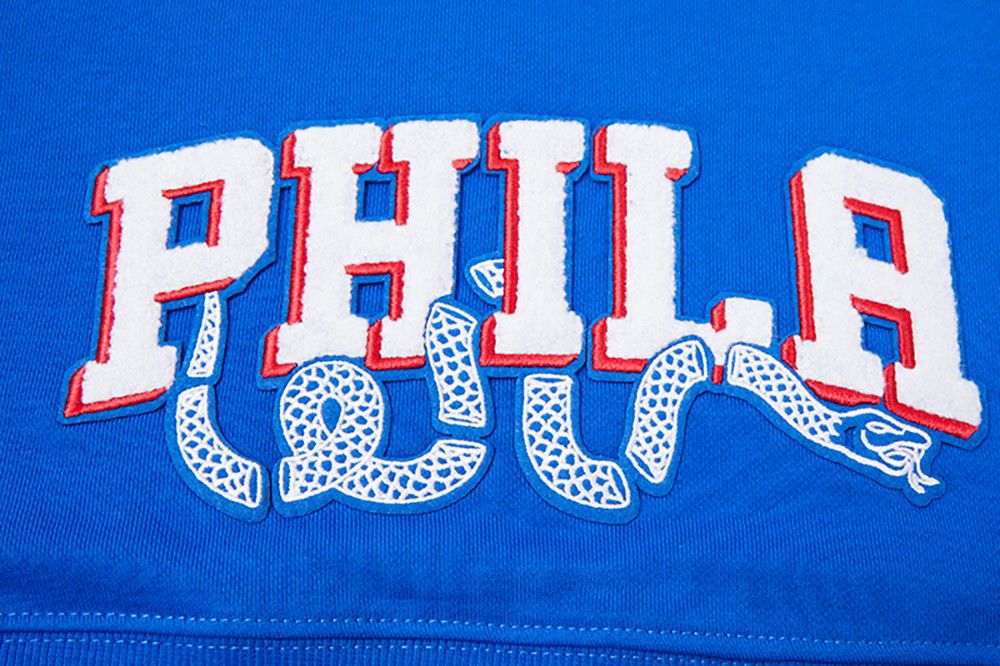 Pro Standard Women's Philadelphia 76ers Blue Classic Cropped Fleece Pullover Hoodie product image