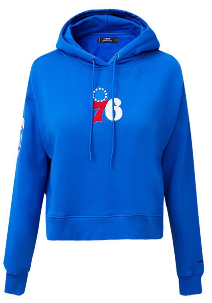 Pro Standard Women's Philadelphia 76ers Blue Classic Cropped Fleece Pullover Hoodie product image
