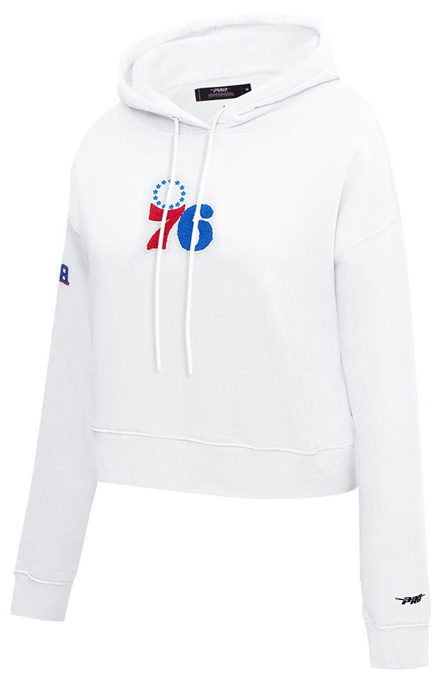 Pro Standard Women's Philadelphia 76ers White Classic Cropped Fleece Pullover Hoodie product image