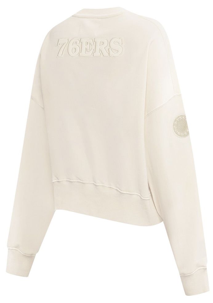 Pro Standard Women's Philadelphia 76ers Off White Neutral Fleece Crewneck Sweatshirt product image