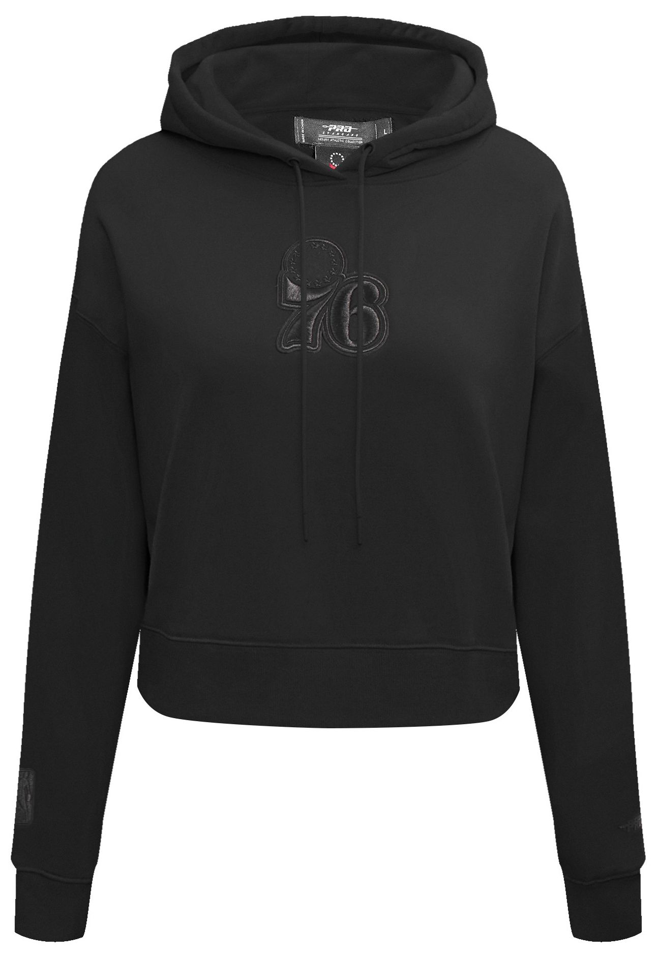 Pro Standard Women's Philadelphia 76ers Black Neutral Cropped Fleece Pullover Hoodie product image