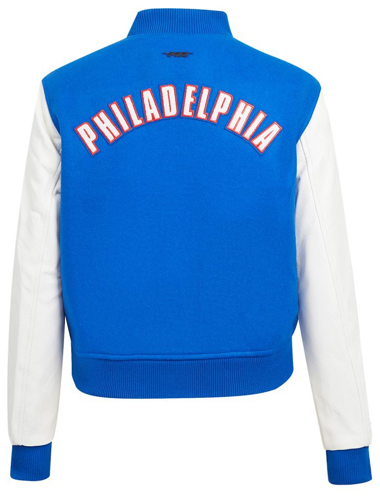 Pro Standard Women's Philadelphia 76ers Blue Classic Wool Varsity Jacket product image