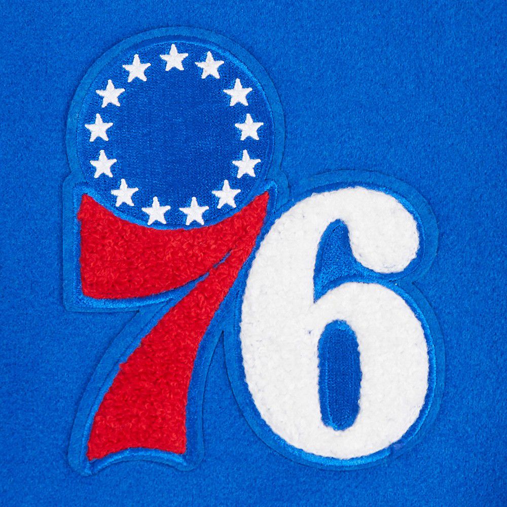 Pro Standard Women's Philadelphia 76ers Blue Classic Wool Varsity Jacket product image