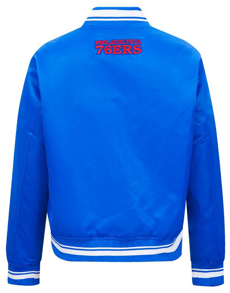 Pro Standard Women's Philadelphia 76ers Blue Script Tail Satin Jacket product image