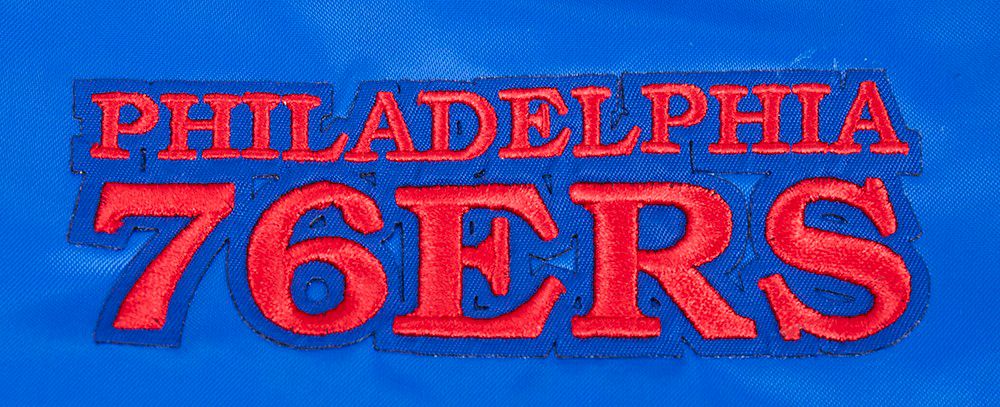 Pro Standard Women's Philadelphia 76ers Blue Script Tail Satin Jacket product image