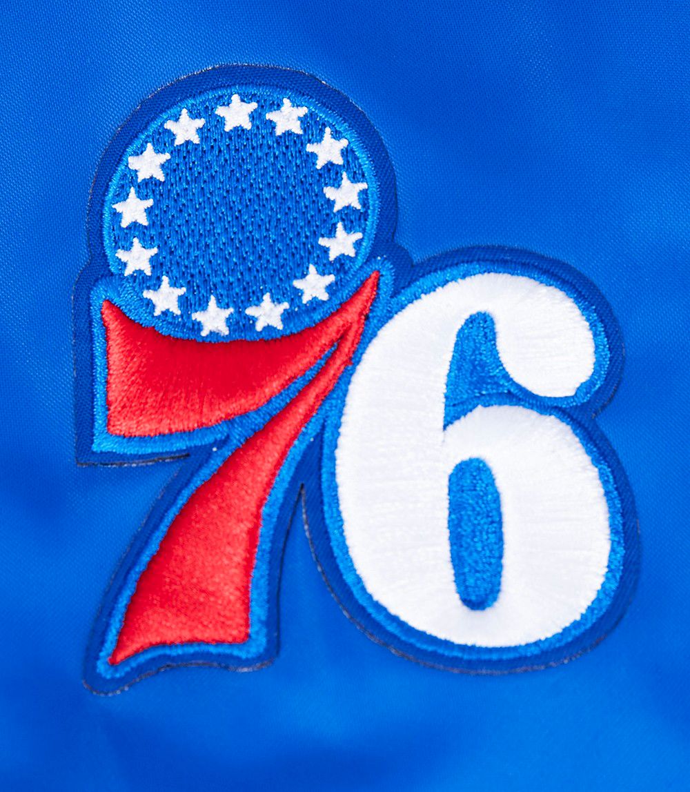 Pro Standard Women's Philadelphia 76ers Blue Script Tail Satin Jacket product image