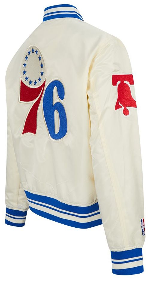 Pro Standard Women's Philadelphia 76ers Off White Retro Classic Rib Satin Jacket product image