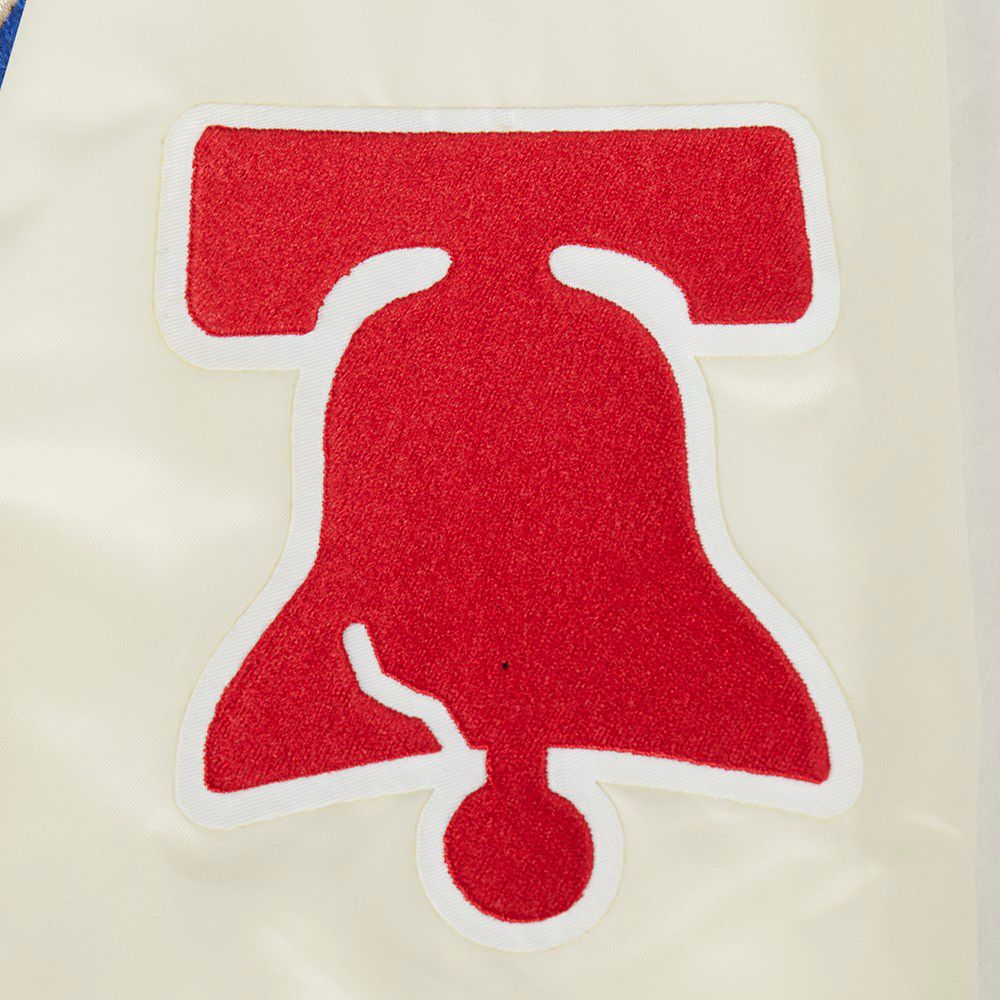 Pro Standard Women's Philadelphia 76ers Off White Retro Classic Rib Satin Jacket product image