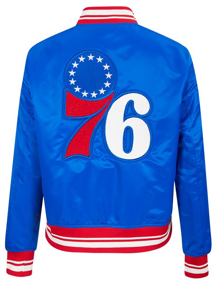Pro Standard Women's Philadelphia 76ers Blue Retro Classic Rib Satin Jacket product image